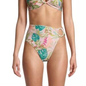 LKNEW PatBo ANTHROPOLOGIE Tropicalia High Rise HARBOUR PINK Floral Bikini Bottom